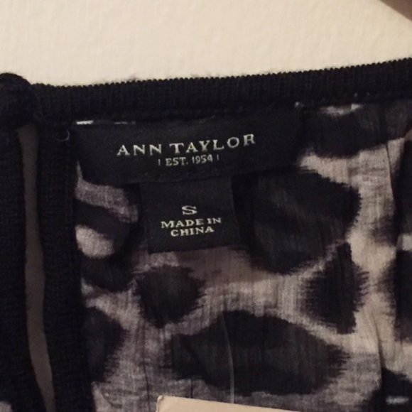 Ann Taylor Black & White Leopard Print Shell Top - Picture 7 of 8